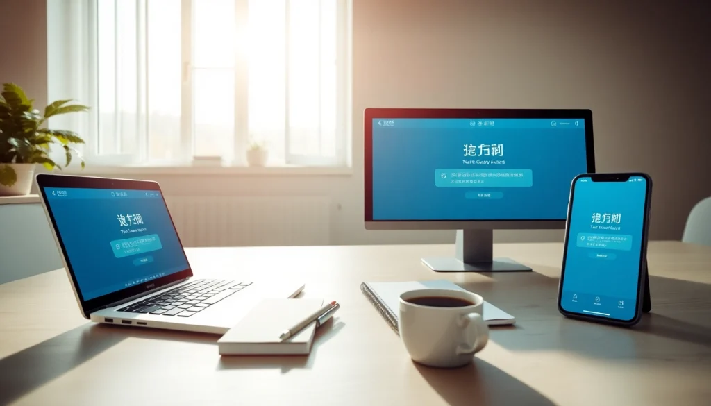 快连官网界面在现代工作区多设备上的演示，体现易用性与可信赖度。