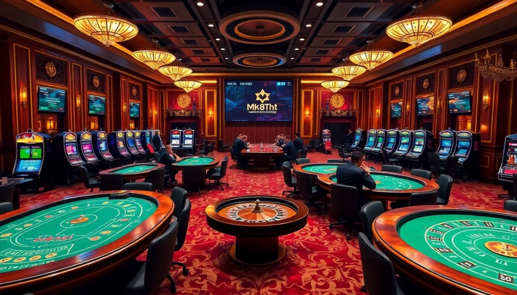 Engage in thrilling gameplay at https://mk8th.net/ with luxurious casino tables and vibrant atmosphere.