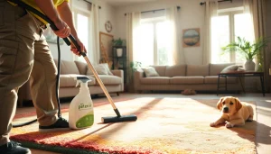 Experience efficient pet odor carpet cleaning with an expert using eco-friendly techniques.