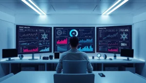 Advanced cybersecurity workspace showcasing innovative AI technology for enhanced threat detection and analysis.