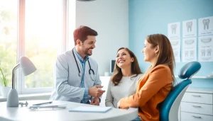 Consultation about 歯並び 悪い in a welcoming orthodontist's office.