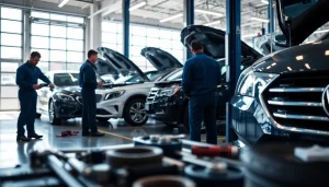 Mechanics performing maintenance highlighting the importance of an extended auto warranty.