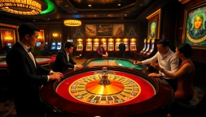 Players experiencing excitement at a casino table themed around b52 strategies.