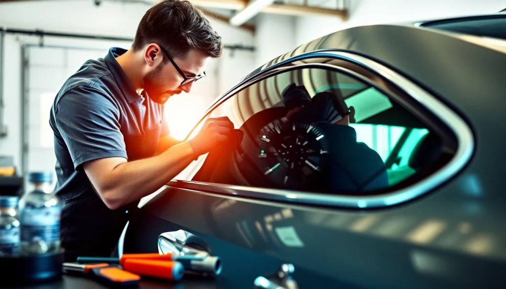 Highlighting the best window tint Chattanooga TN applied to a car, showcasing professional installation.