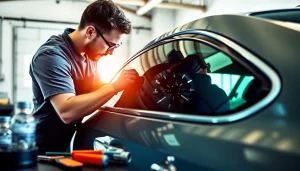 Highlighting the best window tint Chattanooga TN applied to a car, showcasing professional installation.