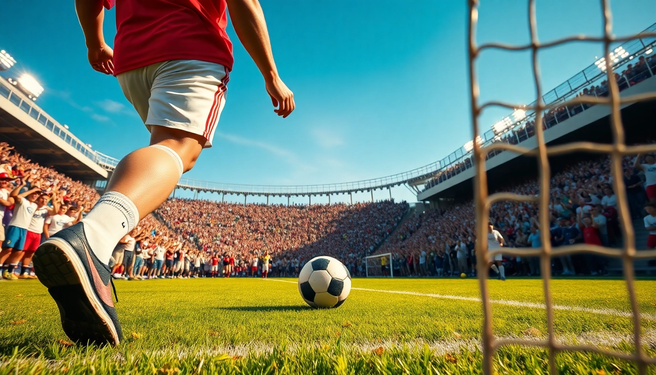 ผลบอลสดgoal นักฟุตบอลในสนามแข่งขันกลางแฟนบอลที่มีความตื่นเต้น