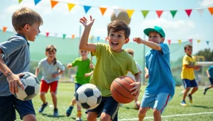 Engaged boys enjoying various activities during Multi Sports Camps for Boys, showcasing teamwork.