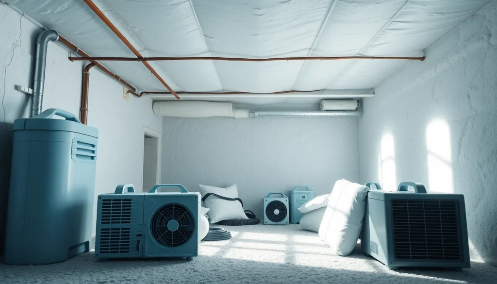 Crawl Space Restoration showcasing a clean space with tools highlighting the process.