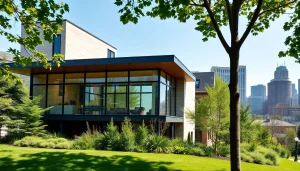 Showcase of Residential architectural services Boston with a modern home design in a vibrant urban environment.